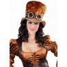 Chapeau Steampunk Haut de Forme Velours Marron Adulte