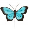 Papillons Bicolore Turquoise en Plumes sur Tige les 6