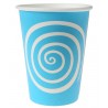 Gobelets carton spirale turquoise blanc les 10