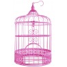 Tirelire cage à oiseaux fuchsia 31 cm