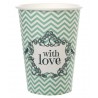 Gobelets carton vintage with love menthe les 10