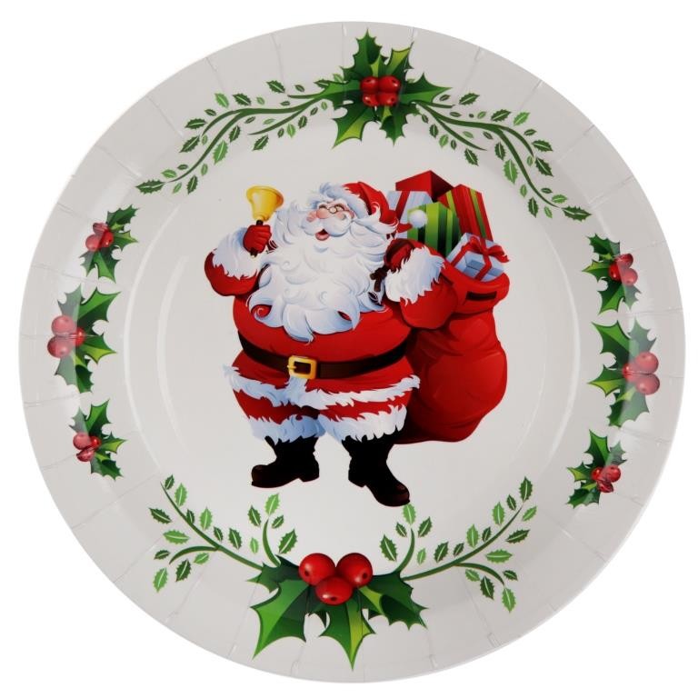 Assiette carton Joyeux Noël 22.5 cm les 10 achat décoration table de Noël