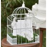 Tirelire cage à oiseaux blanche rectangulaire 34 cm