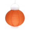 Lampion lumineux boule papier orange 20 cm