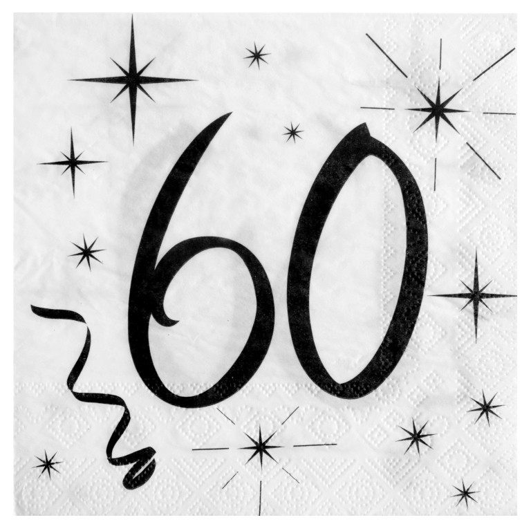 Serviette En Papier Anniversaire 60 Ans Les Serviettes De Table