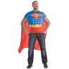 Déguisement Superman™ adulte T-Shirt avec cape (musclé)