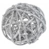 Boules rotin paillettes argent diamètres assortis les 10