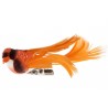 Oiseaux Orange en Plumes sur Pince 6.5 cm les 4